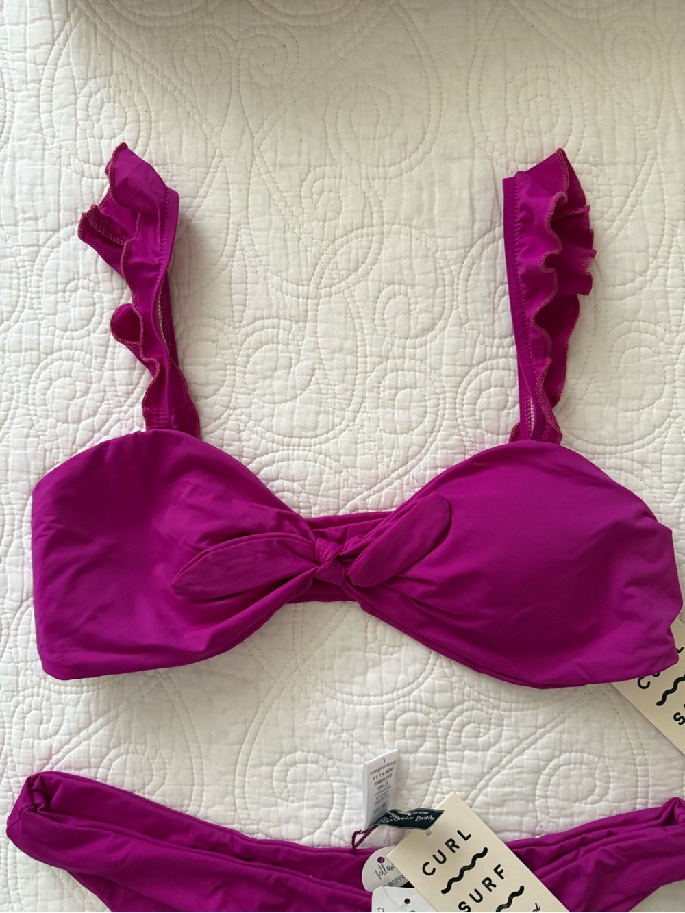 Dippin' Daisy's Magenta Ruffle Strap Bikini Set - Picture 2 of 3